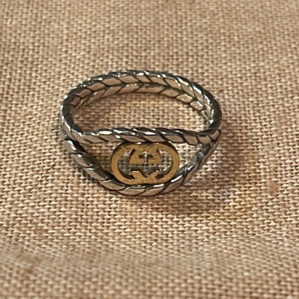Gucci  vintage double G silver (925) and gold 14K ring